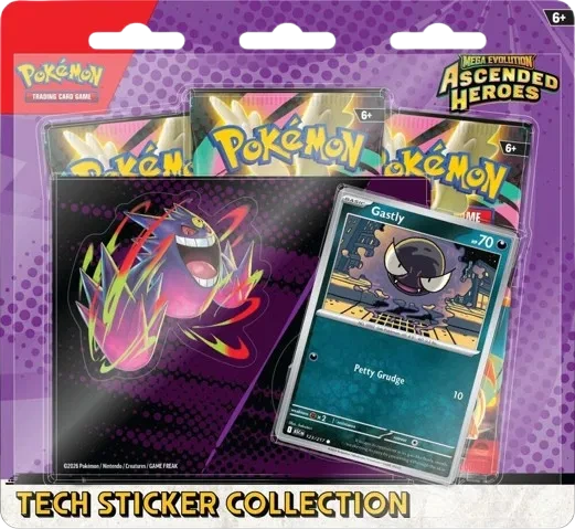 Pokémon TCG: Mega Evolution—Ascended Heroes Tech Sticker Collection—Gastly