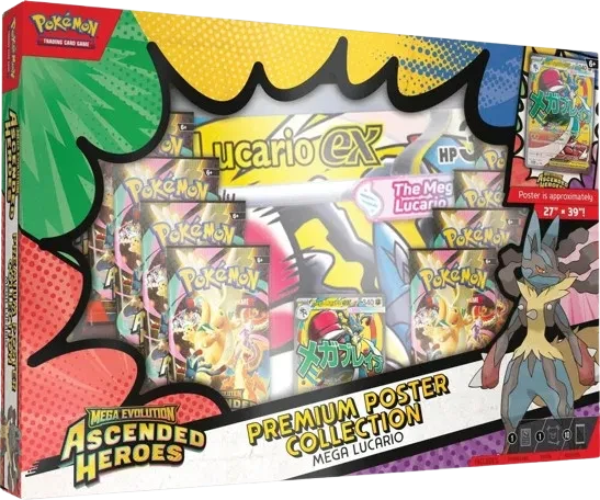 Pokémon TCG: Mega Evolution—Ascended Heroes Premium Poster Collection—Mega Lucario