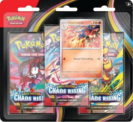 Pokémon TCG: Mega Evolution—Chaos Rising 3-Pack Blister—Charmeleon