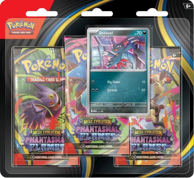 Pokémon TCG: Mega Evolution—Phantasmal Flames 3-Pack Blister—Sneasel